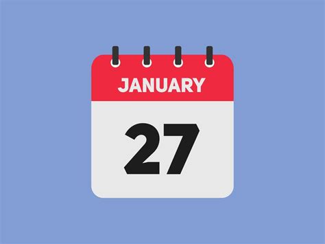 january 27 calendar reminder. 27th january daily calendar icon template ...