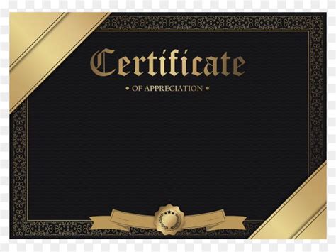 Certificate of appreciation template with gold border on trans… | Certificate background ...