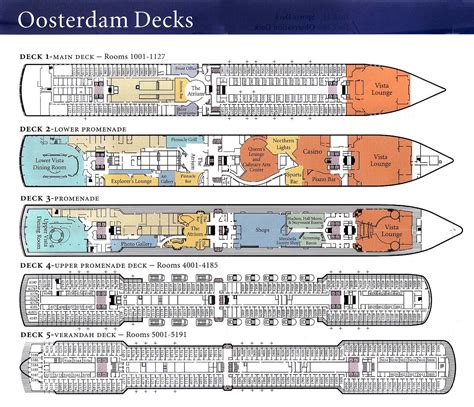 ms Oosterdam Deck Plan | Holland america, Deck plans, Holland cruise