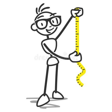 Stickman measuring tape. Vector stick figure illustration: Stickman ...