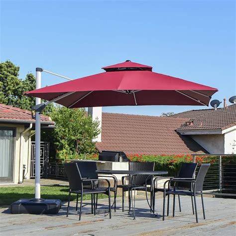 PURPLE LEAF 10ft Patio Umbrella Outdoor Square Umbrella Large Cantilever Umbrella Windproof ...