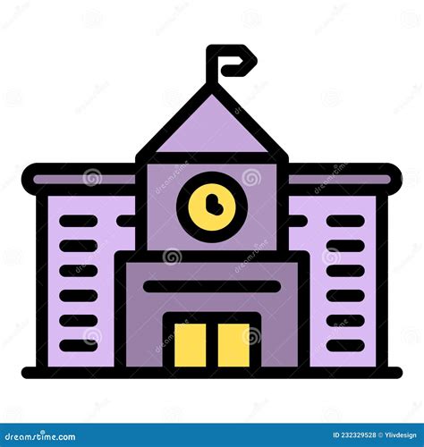 City University Building Icon Color Outline Vector Stock Illustration ...