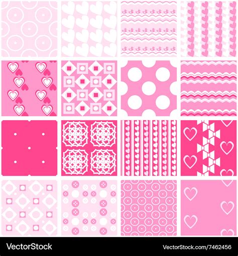 Cute pink seamless patterns Endless Royalty Free Vector