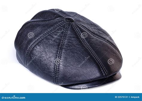 Leather cap stock image. Image of background, brim, leather - 22575131