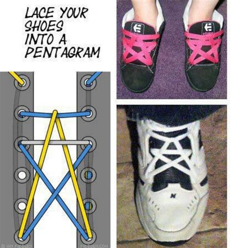 Pentagram/star laces | Shoe laces, Supernatural, Shoe lace patterns