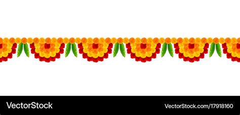 Flower garland decoration toran for happy diwali Vector Image