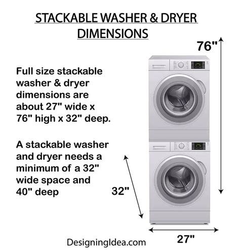 Washer and Dryer Dimensions (Size Guide) - Designing Idea