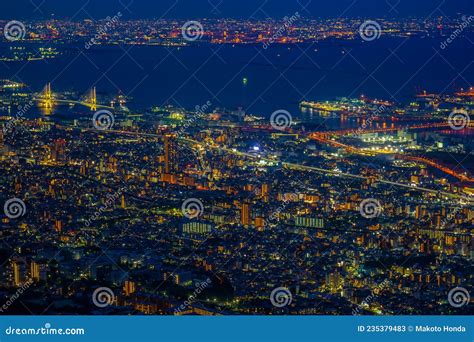 Night View of Kobe from Ichige Stock Image - Image of baketo, kobe ...