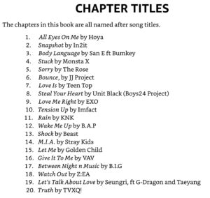 chapter titles — UnitedKpop