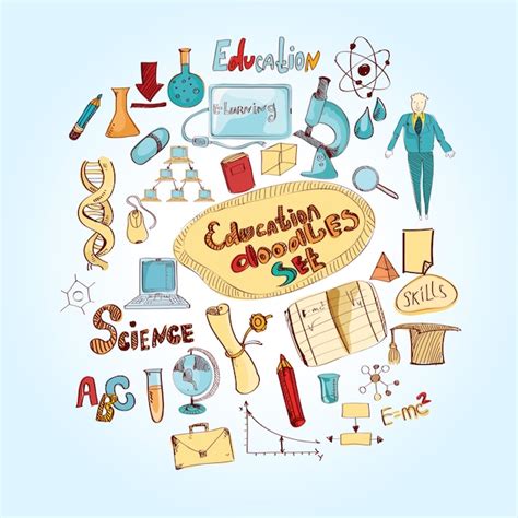 Education doodle colored | Free Vector