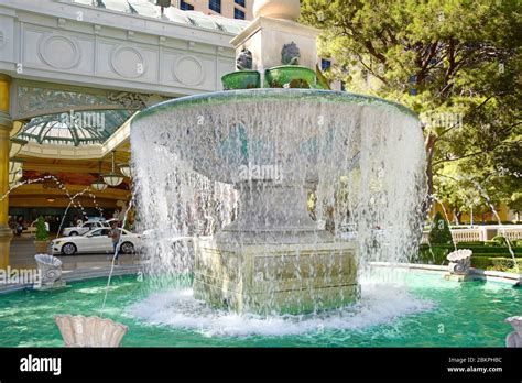 Las Vegas NV, USA 09-30-17: This water fountains adorns the entrance of ...