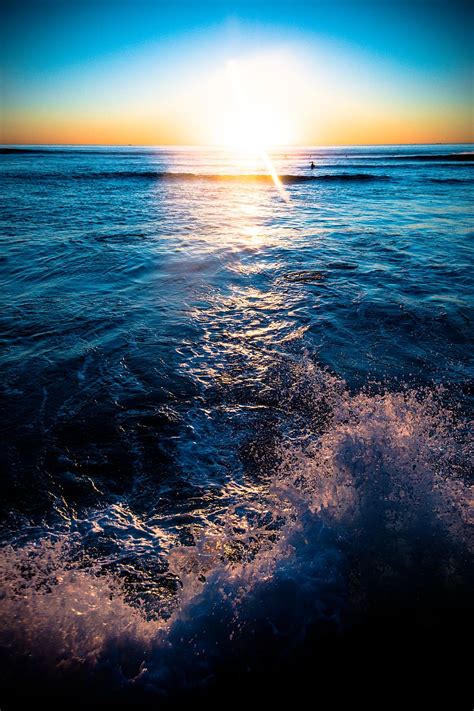 HD wallpaper: ocean, sun, texture, sunset, reflection, turbulence, water | Wallpaper Flare