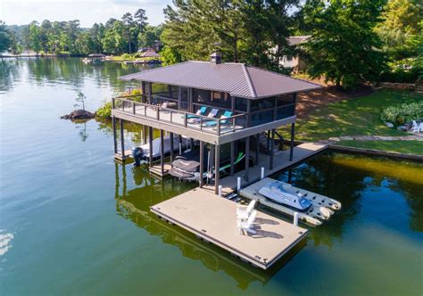 Boat Houses Sunrise Docks | Lake Martin's Dock Builder | Lake dock, House boat, Lake house