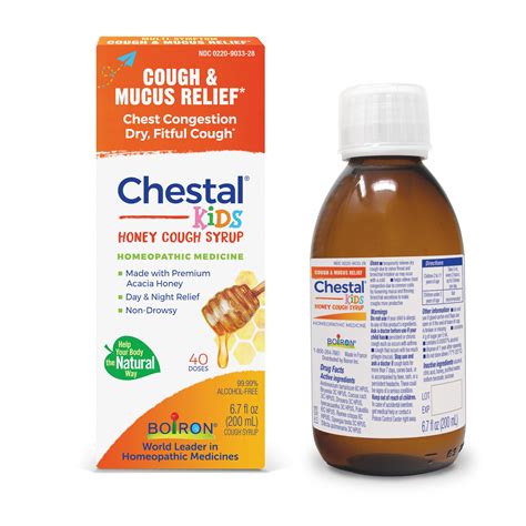 Buy Boiron Chestal Kids Honey Cough Syrup, Homeopathic Medicine for ...