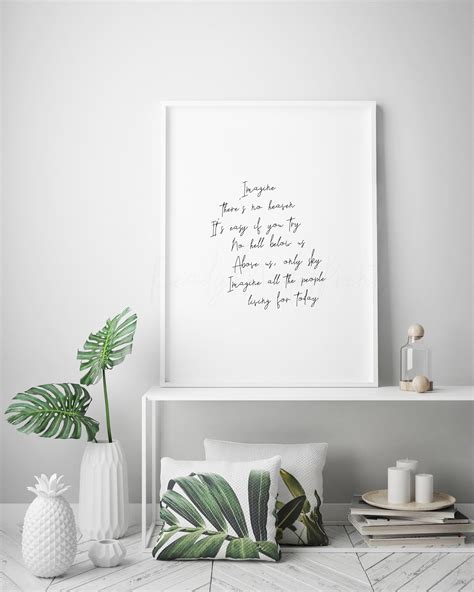 Imagine John Lennon Lyrics Printable John Lennon Lyrics - Etsy