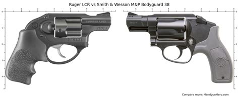 Ruger LCR vs Smith & Wesson M&P Bodyguard 38 size comparison | Handgun Hero