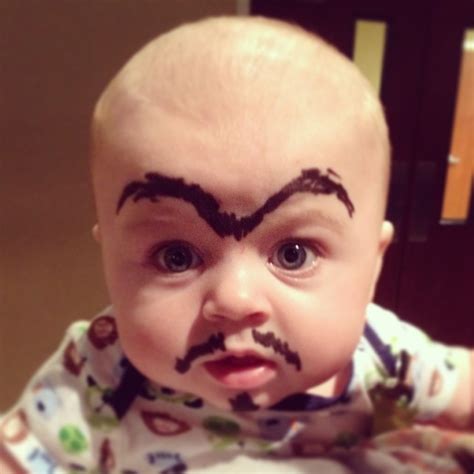 #BabyEyebrows, Funny Photos of Babies with Drawn on Eyebrows