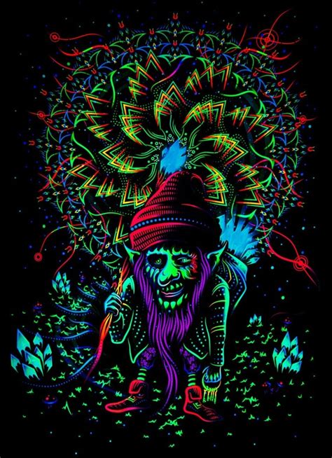 Trippy Blacklight Poster Psychedelic Art Mushroom Tapestry UV | Etsy