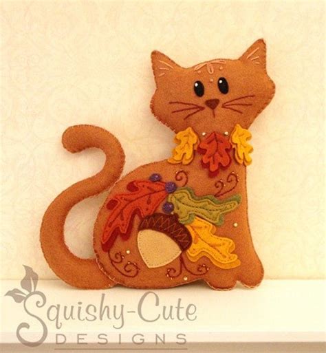 Cat Stuffed Animal Pattern Felt Plushie by SquishyCuteDesigns