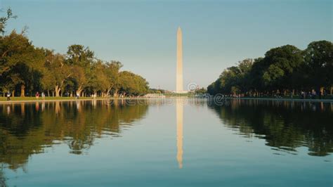 4K Video: Washington Monument with Reflection in Water. Washington, DC ...