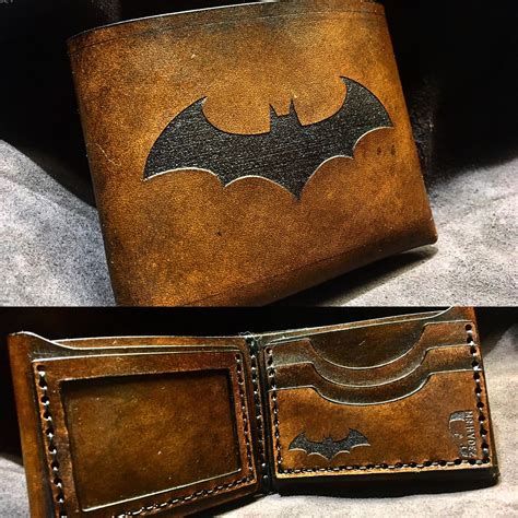 A leather Batman wallet I just made : r/batman