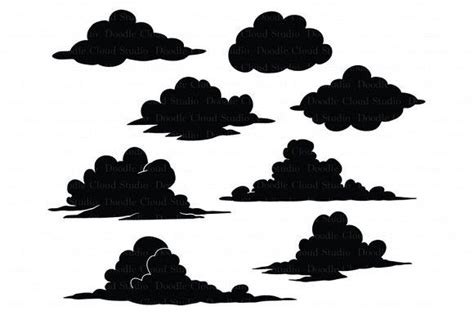 Clouds SVG files, Clouds clipart PNG | Cartoon clouds, Silhouette art ...