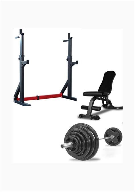 Home Gym Package: Squat Stand , Adjustable Bench , Oly Bar & 100kg ...