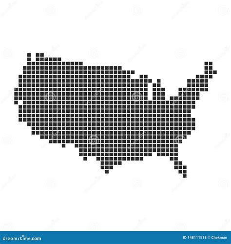 Pixel Art Design of Map of America. Vector Illustration Stock Illustration - Illustration of ...