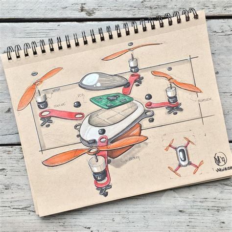 Drone Design : //167. Kicking off inktober in style with an exploded view of this swift drone ...