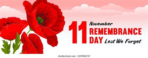 Remembrance Day Banner Lest We Forget Stock Vector (Royalty Free ...