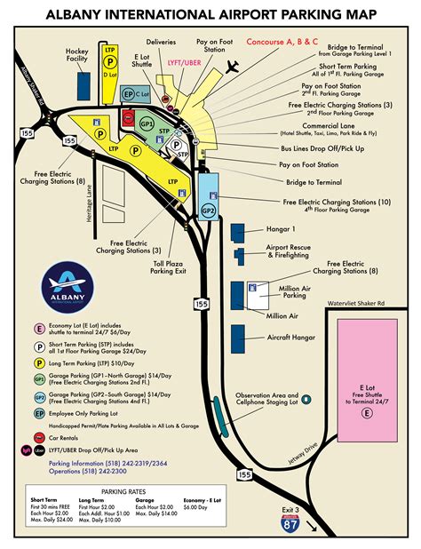 Parking Map & Information :: Albany International Airport | Flights ...