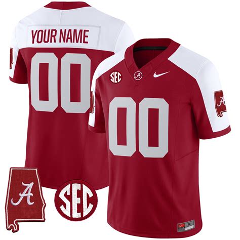 Alabama Crimson Tide Vapor Limited Custom Jersey - Alabama Map - All ...