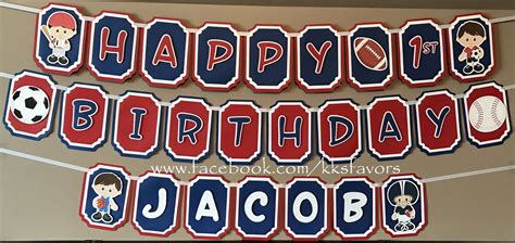 Sports Birthday Party Banner/1st Sports Birthday Banner/all - Etsy