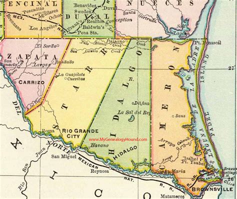 Hidalgo County, Texas 1897 Map