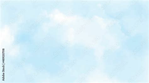 abstract watercolor painting blue sky and beautiful cloudscape for ...