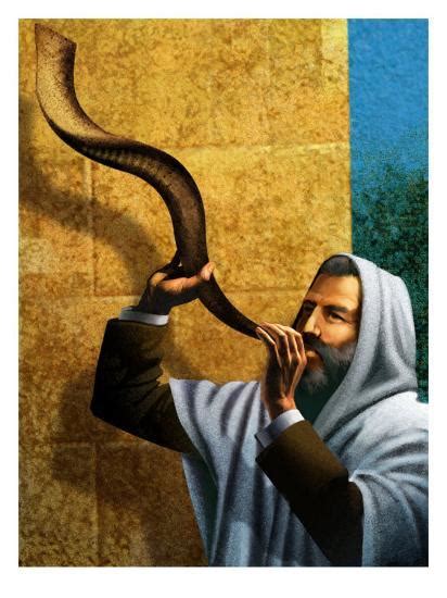 Man Blowing Shofar for Rosh Hashanah Art Print at Art.com