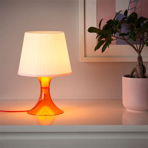 LAMPAN Table lamp with LED bulb, orange/white, 11" - IKEA in 2021 ...