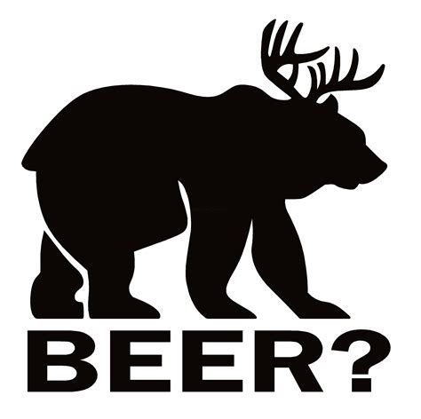 Deer Bear Beer Decal - Bear Deer Beer Sticker - 7240