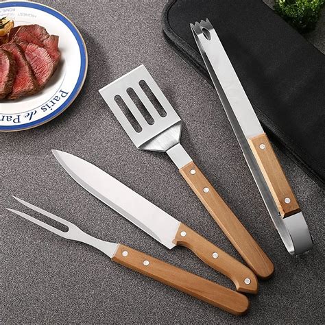 Stainless Steel Barbecue Tool BBQ Outdoor Household Knife and Fork Combination Set - BBQ Set and ...