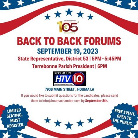 State Representatives/Terrebonne Parish President Forums | Explore Houma