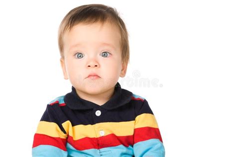 The Gray-eyed Baby, Close-up. Stock Image - Image of childhood ...