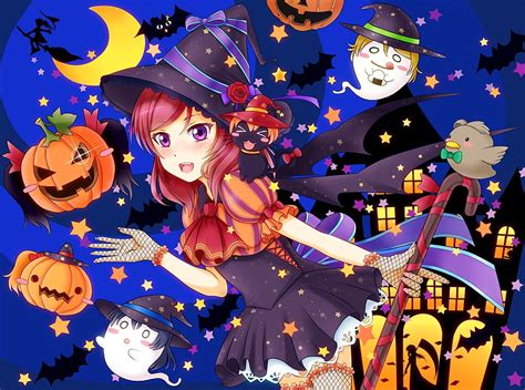 Witch, halloween, anime, hiro9779, girl, manga, hat HD wallpaper | Pxfuel