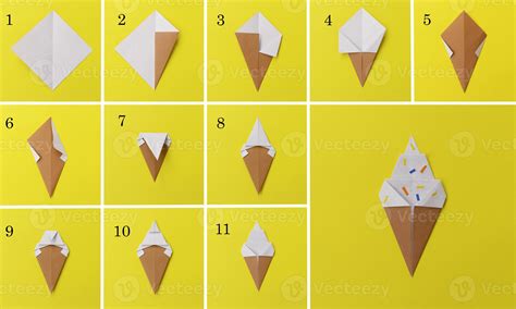 Step by step photo instruction how to make origami big ice cream ...