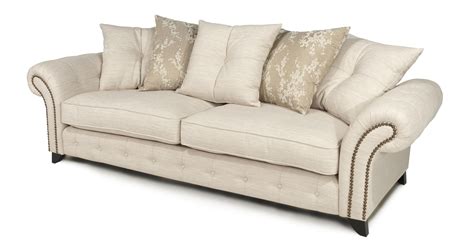 DFS Akasha Cream Fabric Sofa Set Inc 4 Seater Sofa and 2 Seater Cuddler ...