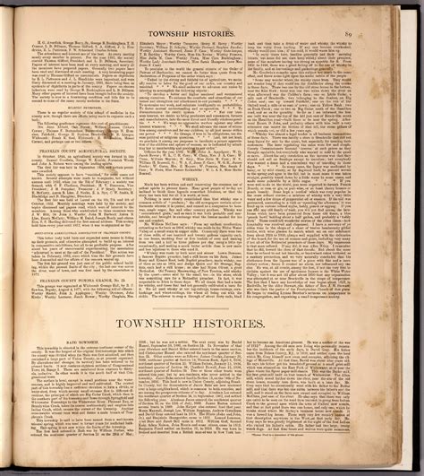 Text: History of Franklin County (continued). Township Histories. - David Rumsey Historical Map ...