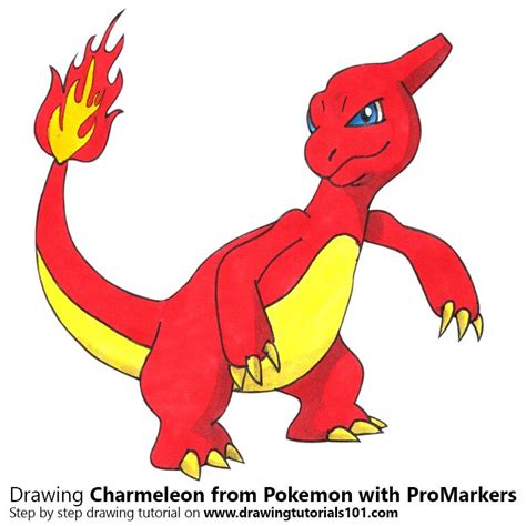 Charmeleon from Pokemon with ProMarkers [Speed Drawing] | Drawing ...