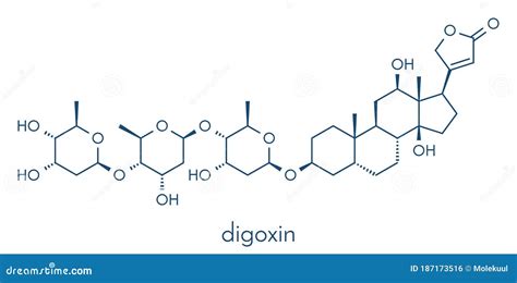 Digoxin Heart Failure Drug Molecule. Extracted from Foxglove Plant ...