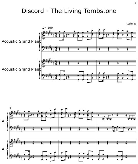 Discord - The Living Tombstone - Sheet music for Piano