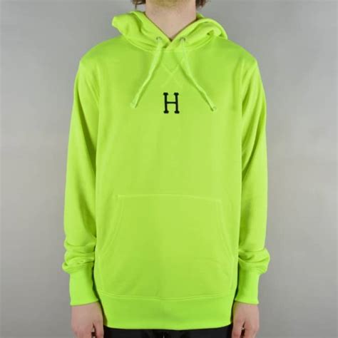 HUF State Pullover Hoodie - Fluoro Yellow - SKATE CLOTHING from Native Skate Store UK