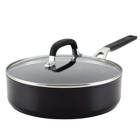 KitchenAid Hard Anodized Nonstick Sauté Pan with Lid, 3-Quart, Onyx ...